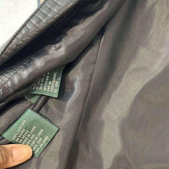 Lauren Ralph Lauren Blazer Jacket Women's S Black Snake Embossed Leather - Picture 4 of 8